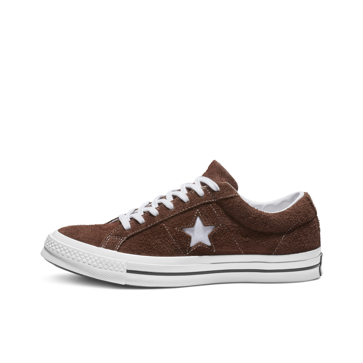 推荐商品：Converse/匡威 One Star 翻毛皮 防滑 复古 星星鞋 板鞋 Chocolate/white 棕色麂皮