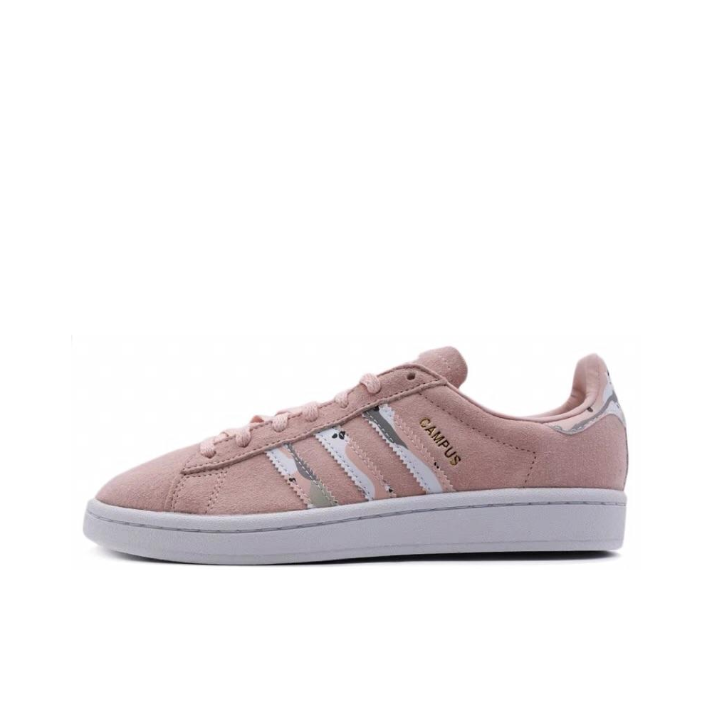 推荐商品：adidas originals Campus 80s 板鞋 复古减震透气防滑轻便休闲舒适耐磨低帮时尚潮流 Pink/Camo/White 粉色/迷彩标