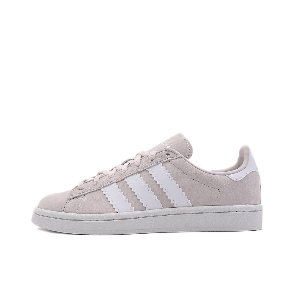 推荐商品：adidas originals Campus 80s 板鞋 复古减震透气防滑轻便休闲舒适耐磨低帮时尚潮流 Clear Pink/White 淡粉/白