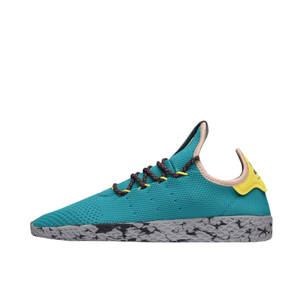 推荐商品：adidas Tennis Hu 运动休闲鞋 防滑耐磨网面透气舒适轻便 Pharrell/Teal Pharrell Williams联名/绿色