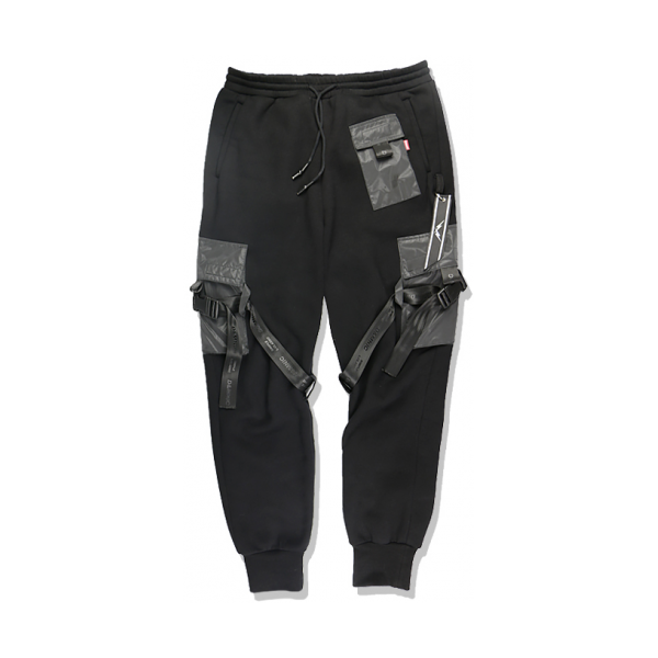 D&amp;MNIC 拼接织带加绒织带伞兵裤 17AW40