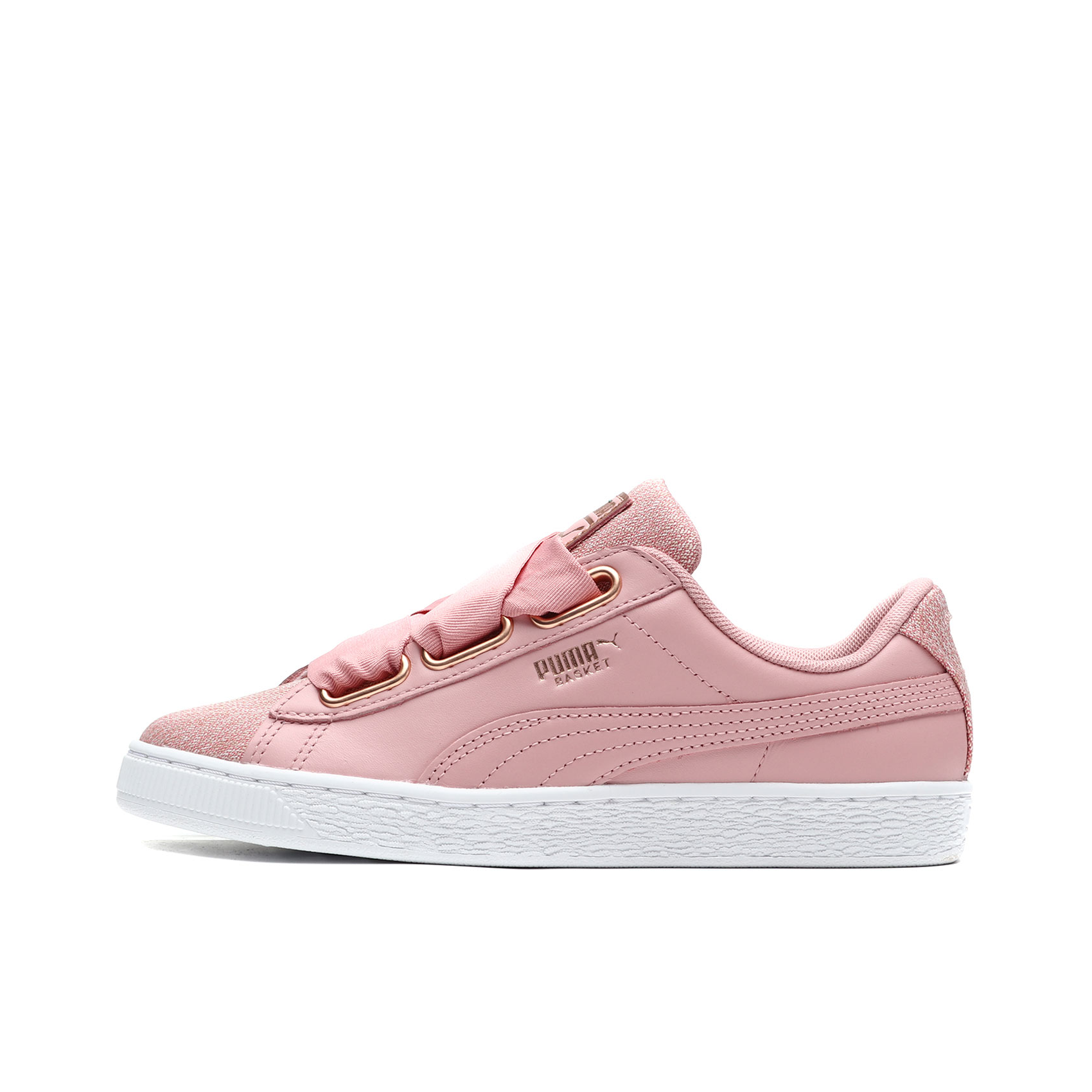 推荐商品：Puma/彪马 Basket Heart 板鞋 复古百搭舒适轻便耐磨防滑运动休闲蝴蝶结 Aero Pink/White 灰粉/皮质