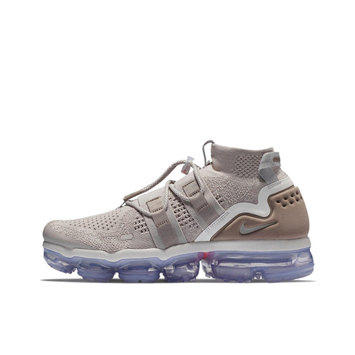 推荐商品：Nike Air Vapormax Utility 跑鞋 全掌气垫缓震轻便防滑耐磨舒适透气百搭潮流 Moon Particle 灰/水晶底