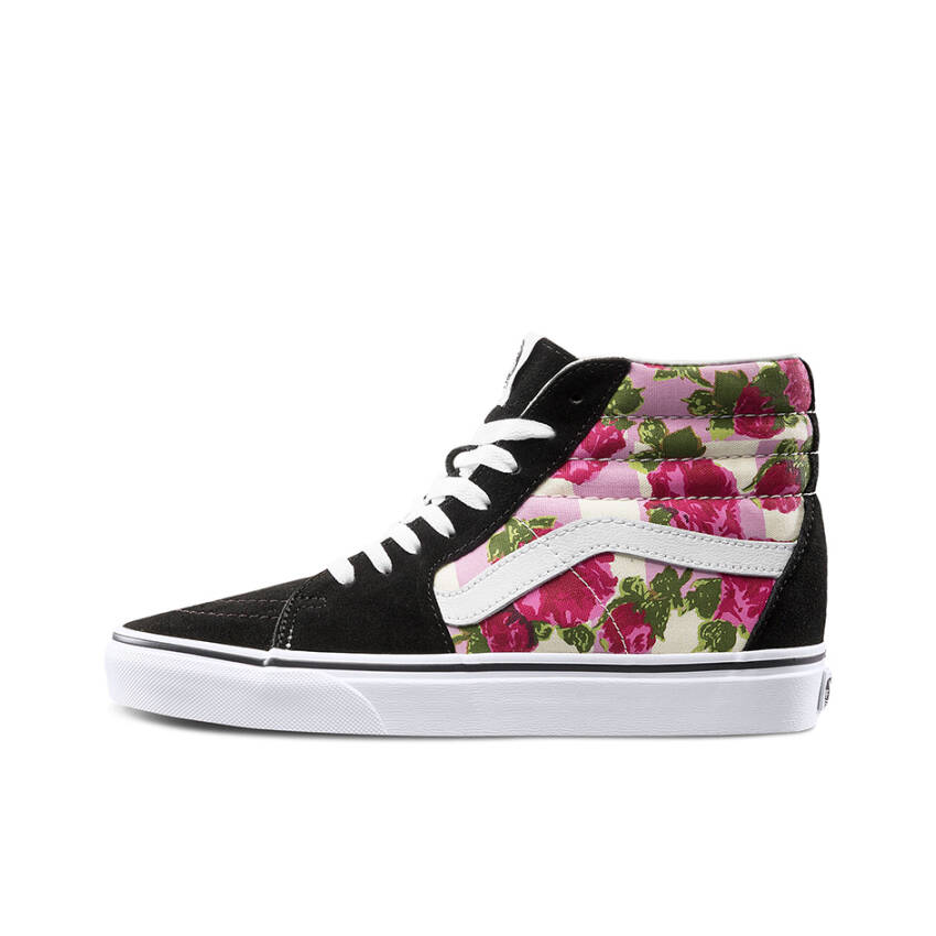 推荐商品：Vans/范斯 SK8-Hi 板鞋 潮流经典拼接复古街头厚底 Romantic Flower/Multi 玫瑰花卉