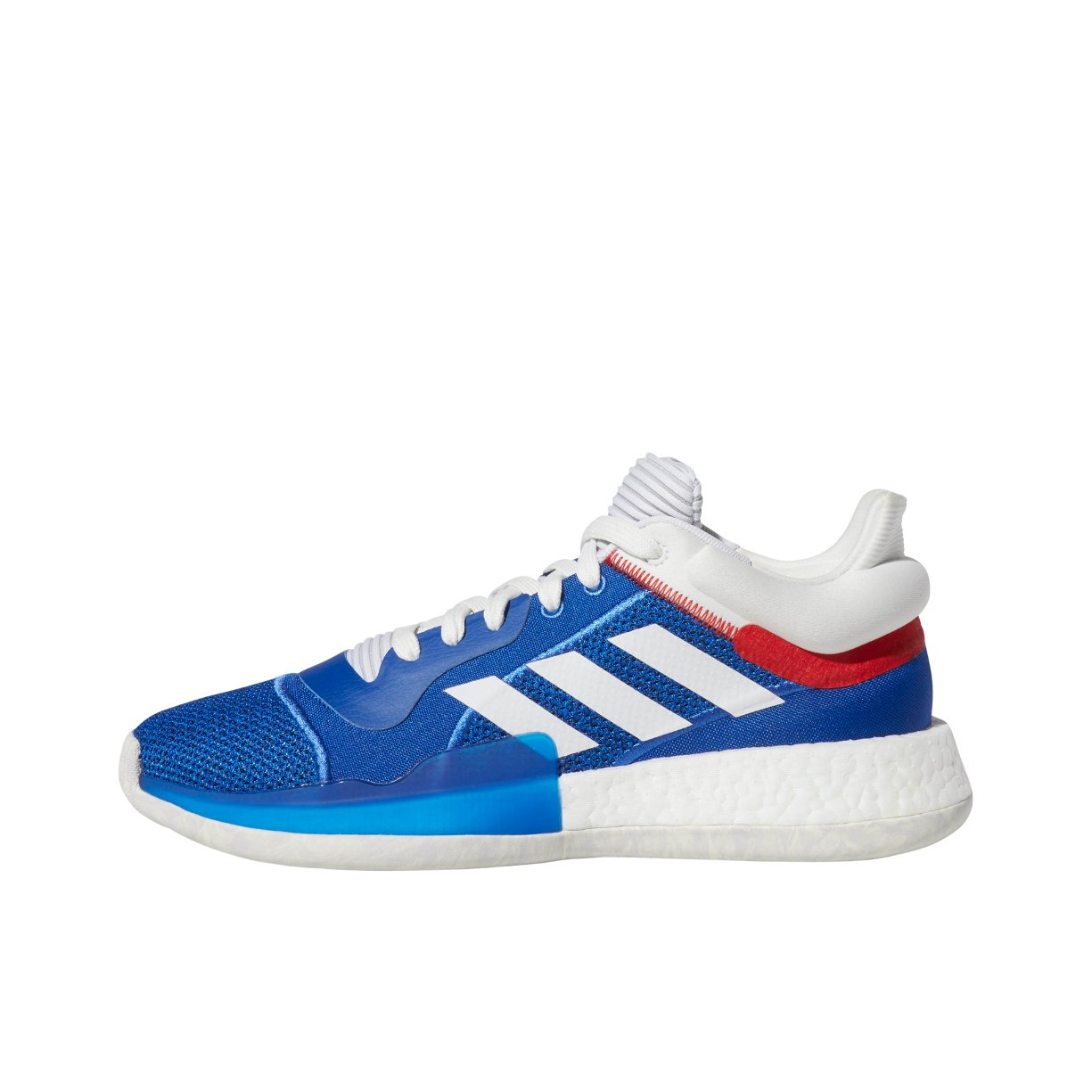 推荐商品：adidas Marquee Boost 篮球鞋 透气轻质缓震复古耐磨实战 Low Royal Blue 宝蓝白 Low