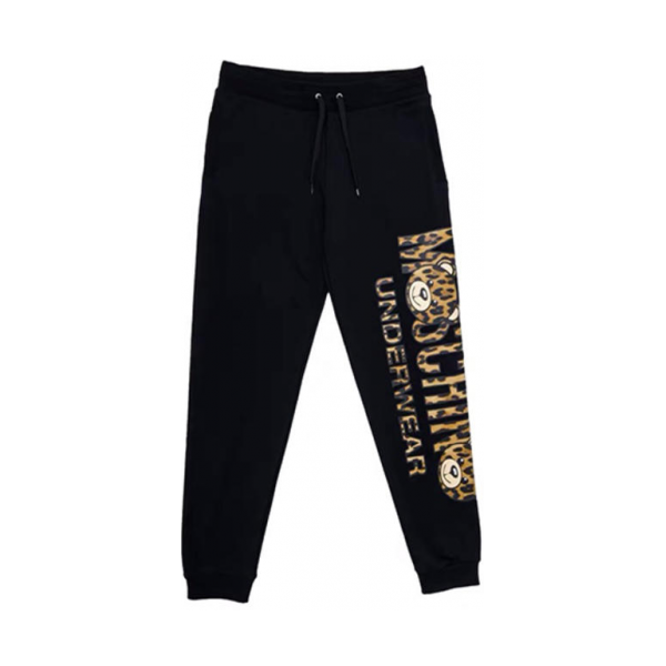 MOSCHINO 棉质豹纹logo印花休闲卫裤 A4201 8129 555