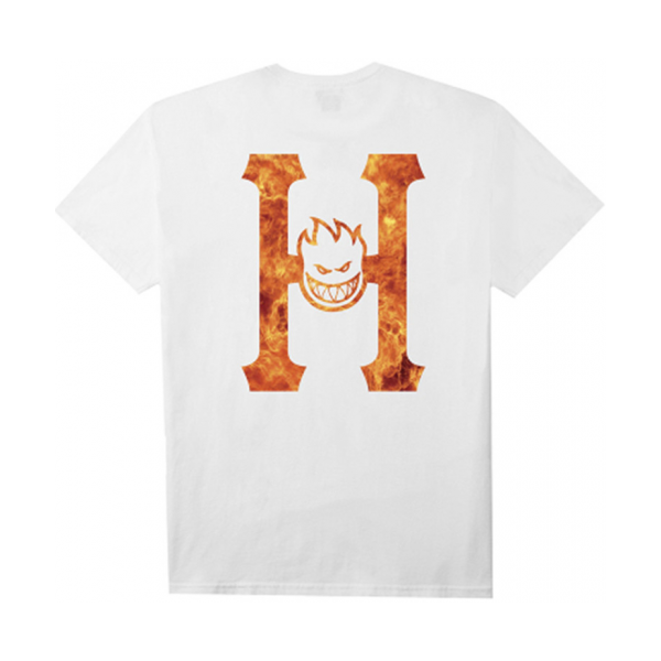 HUF X SPITFIRE 联名小火人休闲嘻哈男女情侣潮短袖T恤 