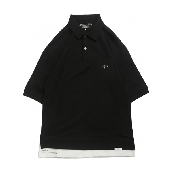 TNPE 假两件印花休闲POLO衫