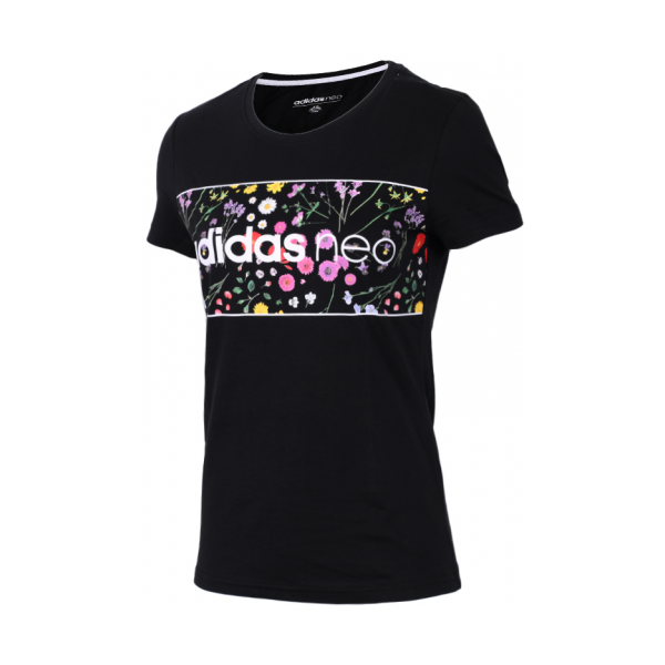 adidas NEO女子运动休闲圆领短袖T恤 CV9240