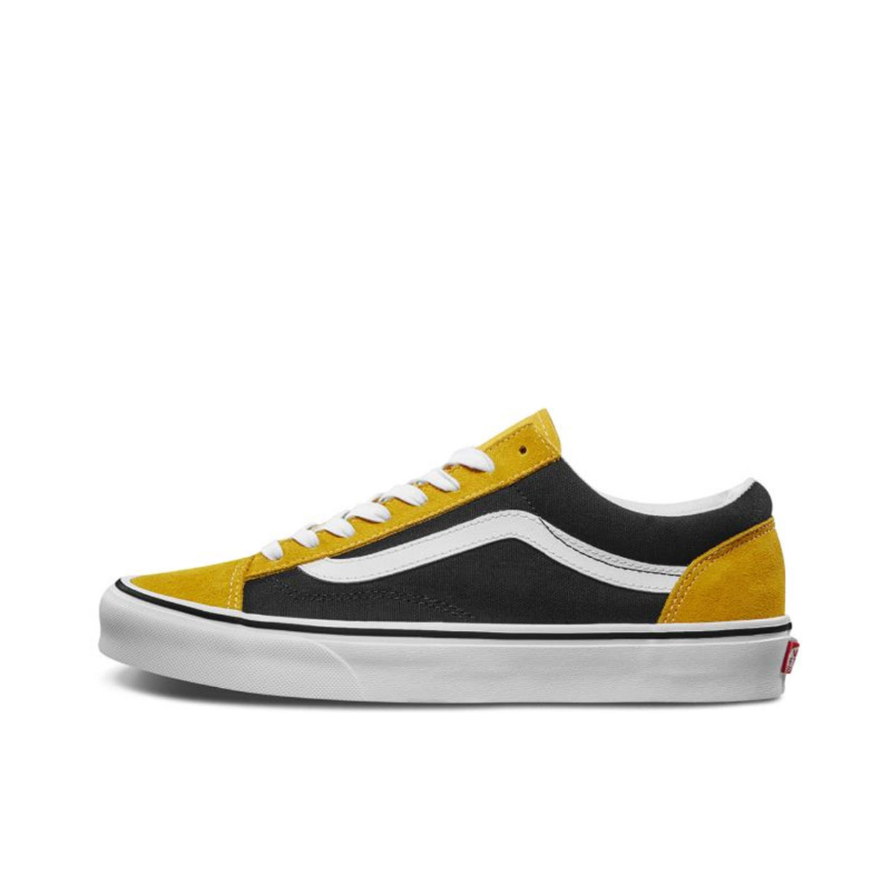 推荐商品：Vans/范斯 Style 36 滑板鞋 板鞋 舒适轻便防滑耐磨复古百搭帆布拼接防水运动 Goldenrod/White/Black 黑黄/翻毛皮