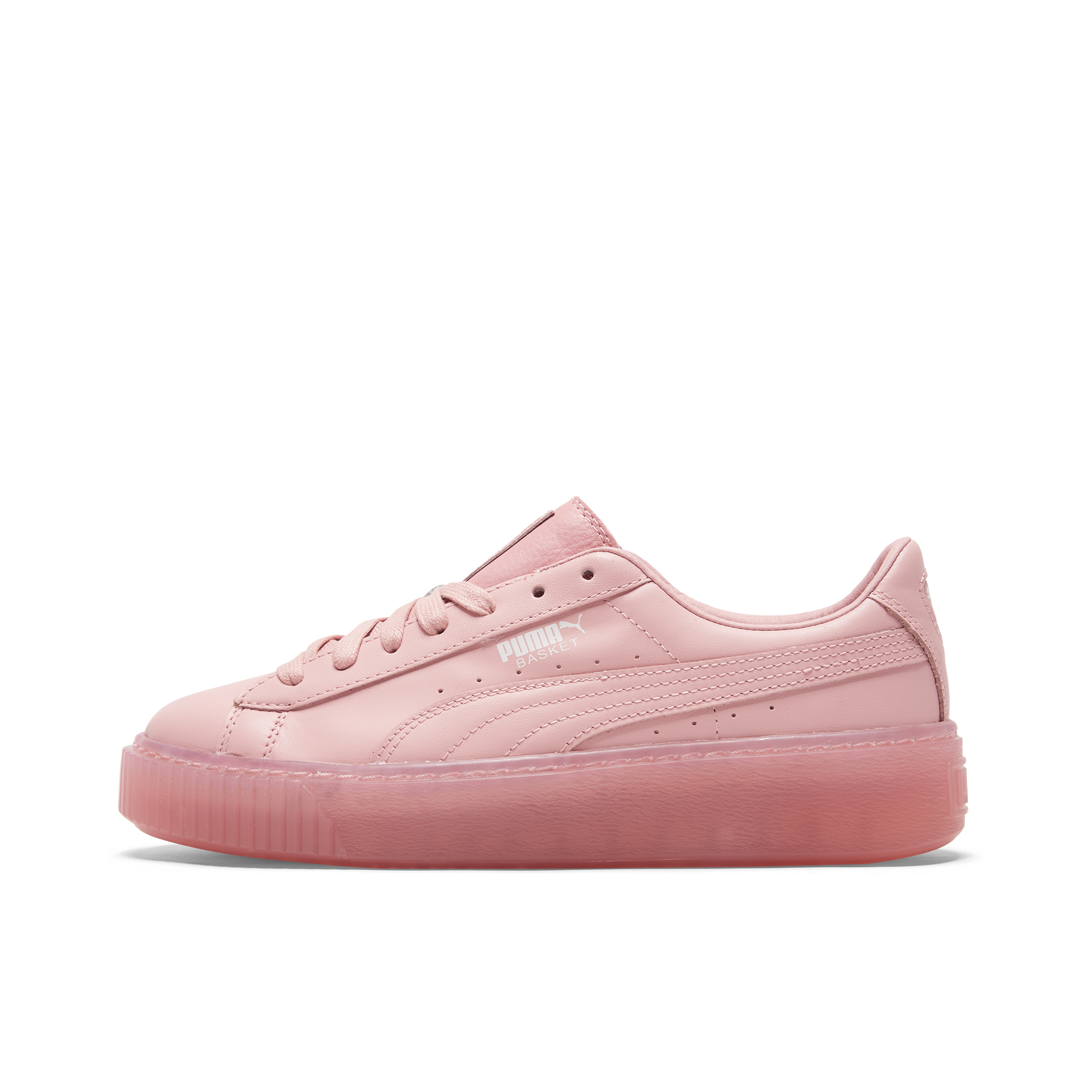 推荐商品：Puma/彪马 Basket Platform 板鞋 休闲复古轻便厚底增高防滑抓地 Pink 粉生胶