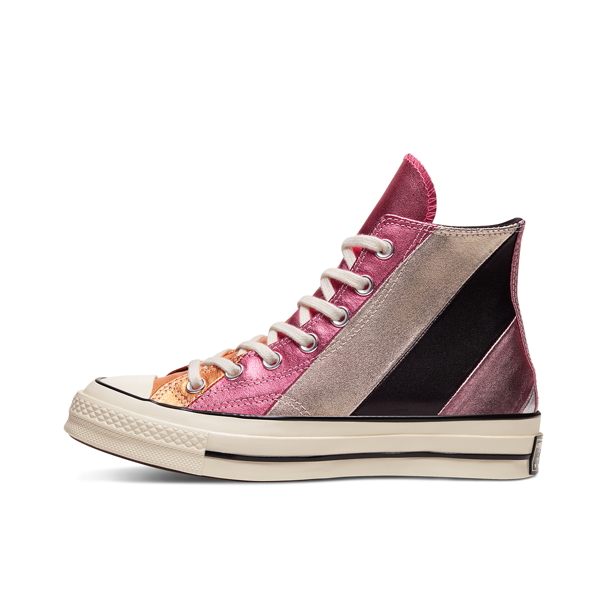 推荐商品：Converse/匡威 1970s 帆布鞋 圆头防滑经典复古轻便时尚拼接百搭 Egret/Multi/Multi 粉黑金属粉