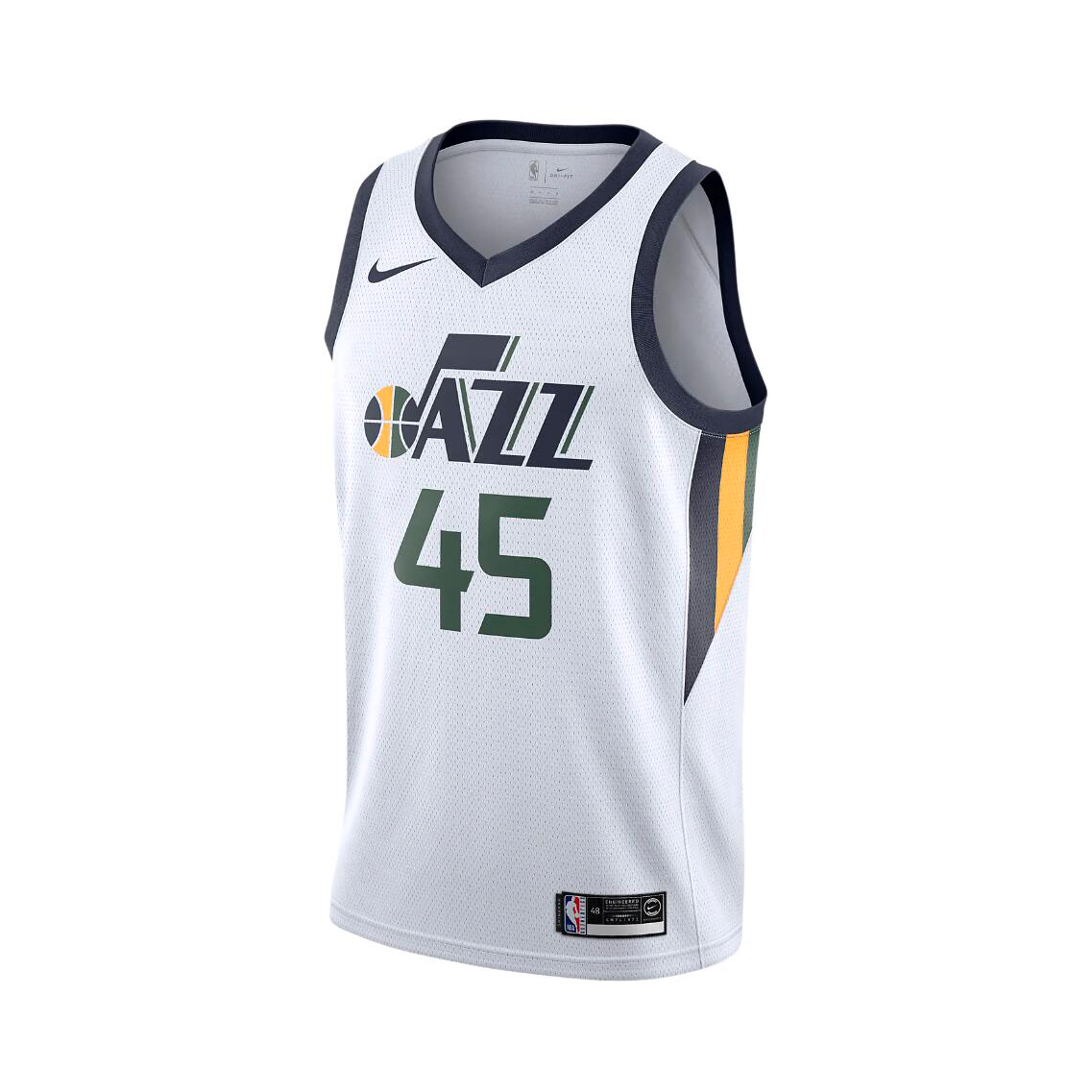 Nike NBA米切尔 爵士队城市版复古排汗吸湿圆领 45号球衣SW球迷版