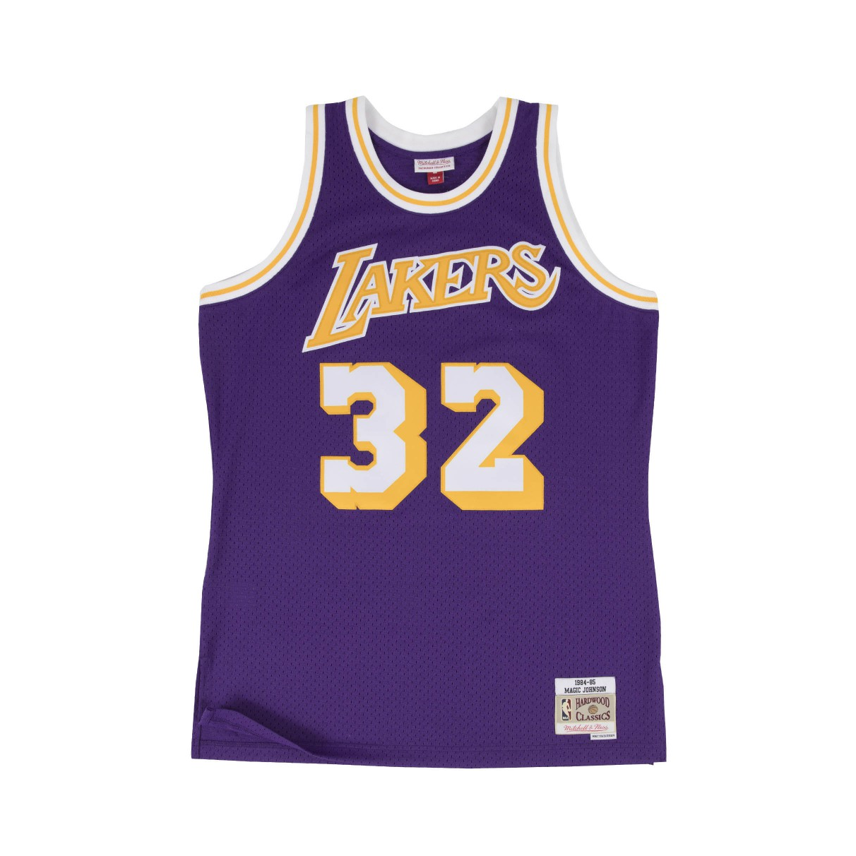 Mitchell Ness NBA魔术师 约翰逊 湖人队 圆领复古数字印花32号球衣