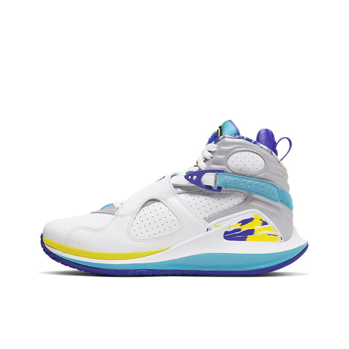 推荐商品：Air Jordan 8 运动休闲鞋 减震轻便防滑耐磨舒适百搭复古包裹性合成革支撑 Aqua 女款/蓝色/灰色