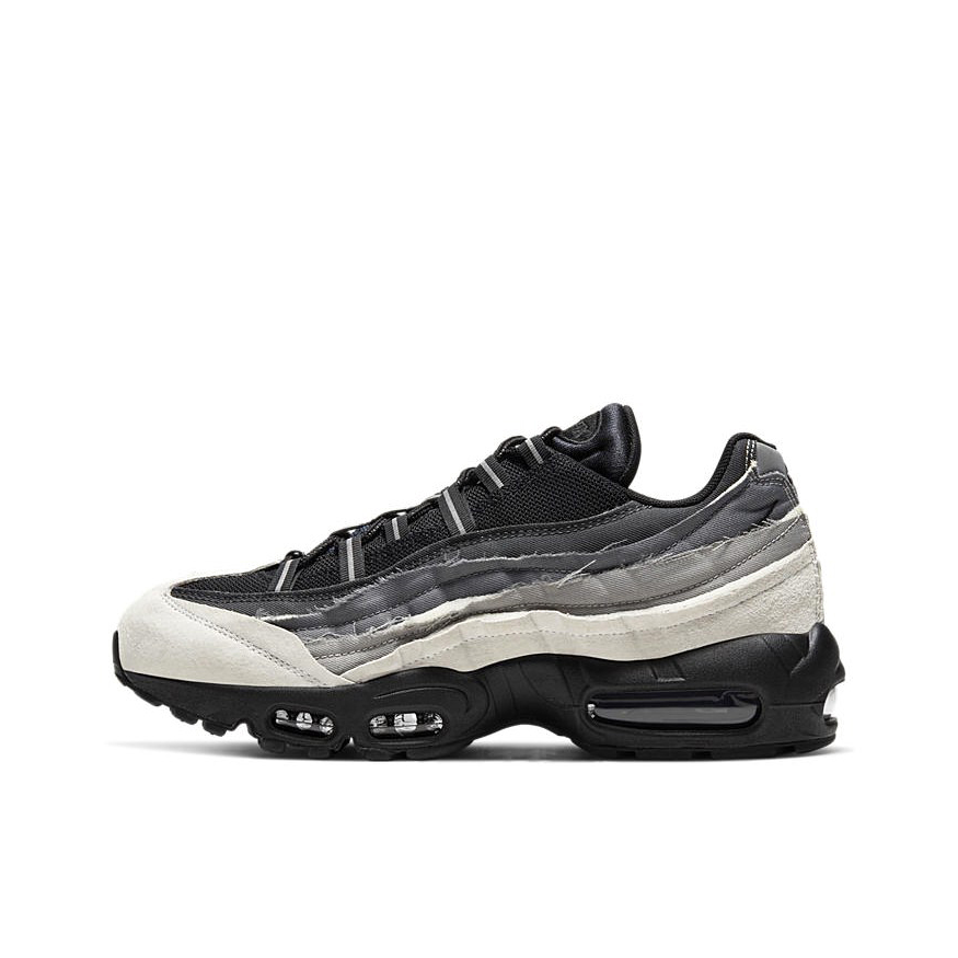 推荐商品：Nike Air Max 95 跑鞋 潮流时尚复古百搭防滑耐磨舒适透气防水气垫织物支撑低帮缓震贴合耐用圆头 Charcoal/Black/White CDG联名/黑灰