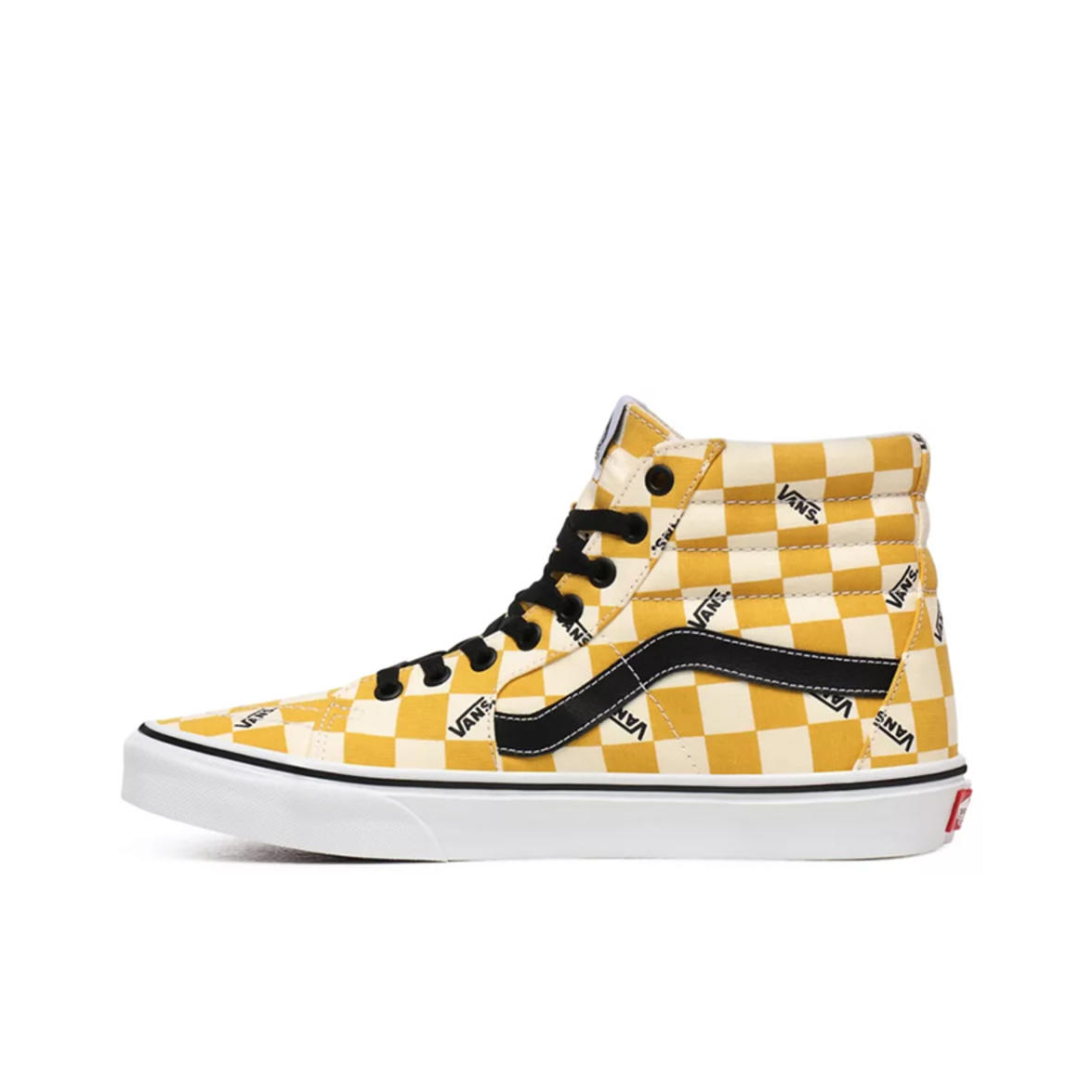 推荐商品：Vans/范斯 SK8-Hi 板鞋 潮流经典拼接复古街头厚底 黄黑格纹