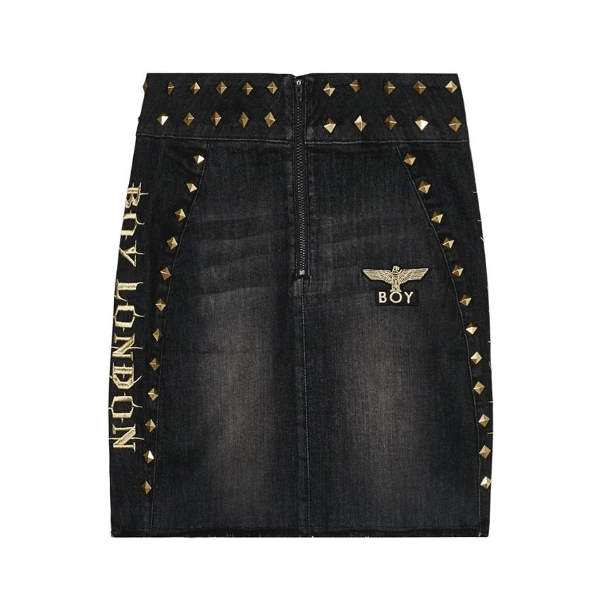 Boy London 英版 潮流烫金LOGO牛仔短裙 男女同款 B191WF3041