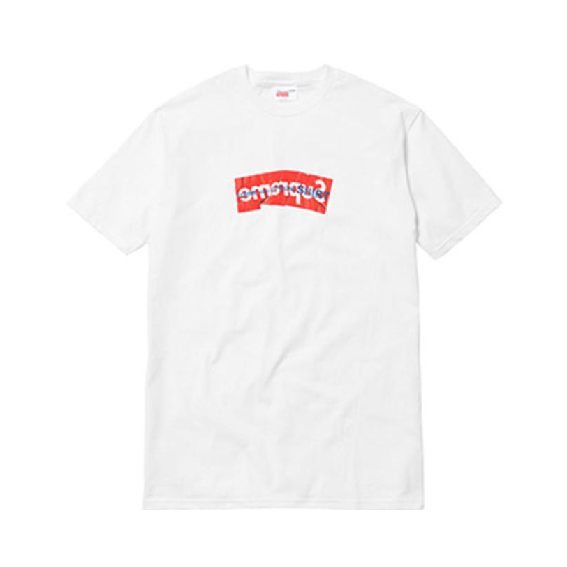 Supreme CDG SHIRT Box Logo Tee 联名褶皱圆领短袖T恤 男女同款 白
