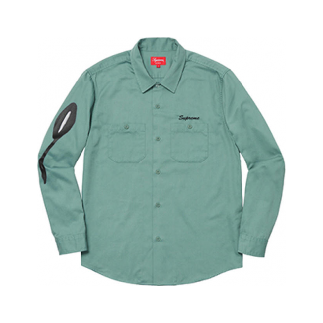 Supreme Rose LS Work Shirt Dusty Green 男女同款 SUP-FW18-100