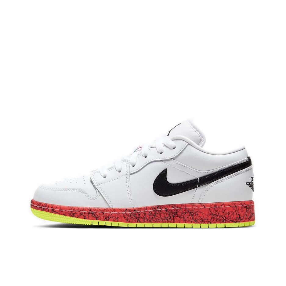 推荐商品：Air Jordan 1 板鞋 运动休闲鞋 复古潮流支撑合成革 White Volt Crimson GS/低帮/紫红鸳鸯