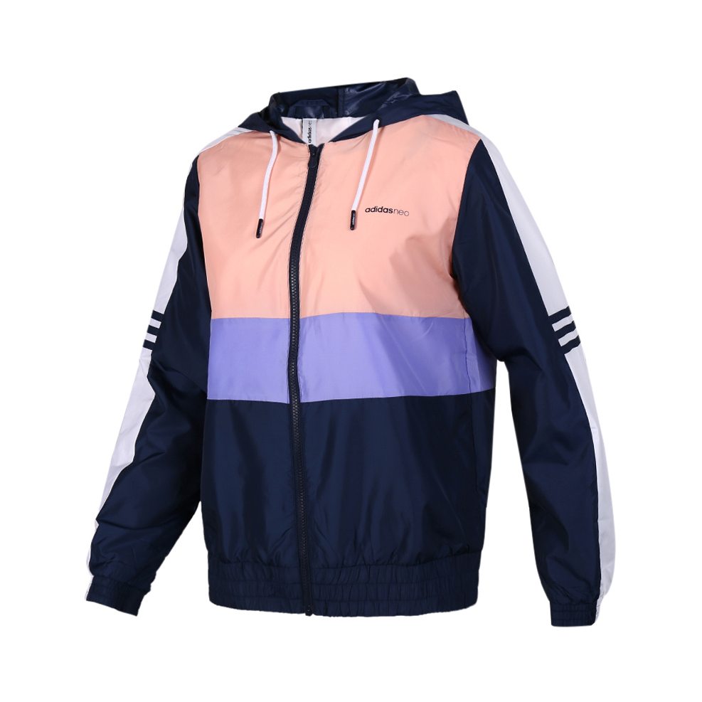【迪丽热巴同款】adidas 梭织拼接运动连帽外套夹克 男女同款 FK9955
