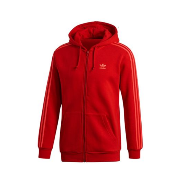 adidas Originals 三条纹拉链针织加绒连帽夹克 男女同款 DV1551