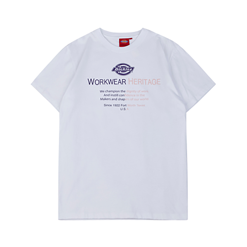 Dickies 字母印花圆领纯棉直筒短袖T恤 男女同款 DK007377