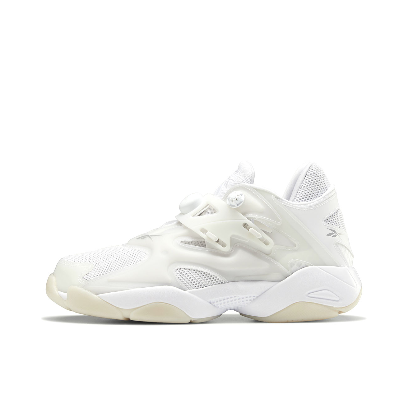 推荐商品：Reebok/锐步 Pump Court 运动休闲鞋 时尚经典舒适耐磨网布透气圆头人造革减震复古支撑 White 白色
