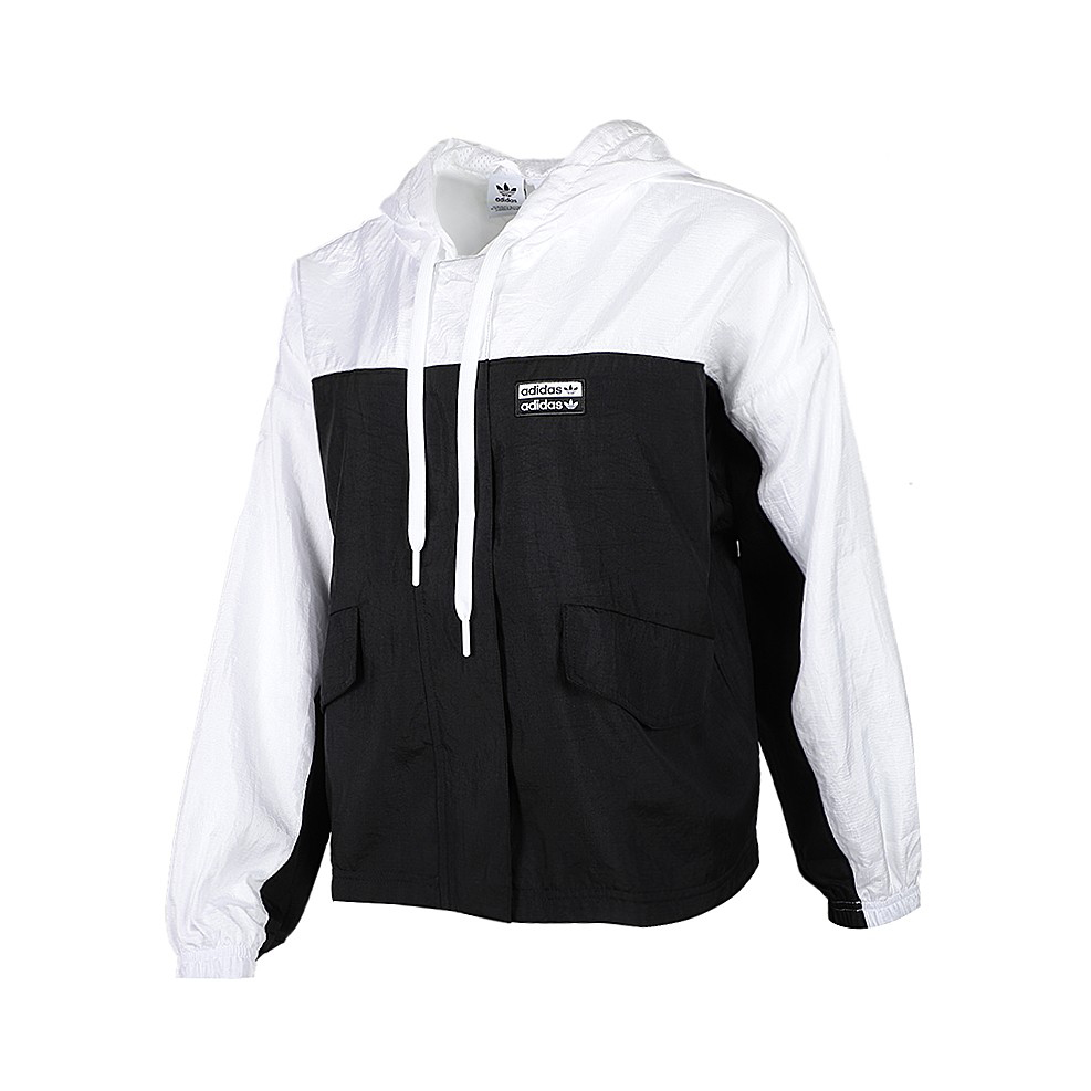 【杨幂同款】adidas 2024AW 拼色运动抽绳连帽夹克 男女同款 ED5818