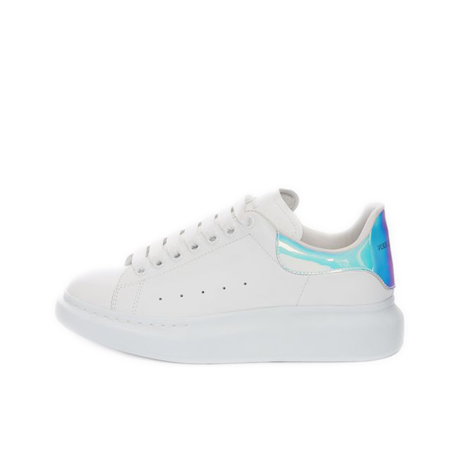 推荐商品：Alexander McQueen/亚历山大麦昆 舒适 耐磨 圆头 皮革 增高 防水 厚底鞋 运动休闲鞋 白/紫粉 