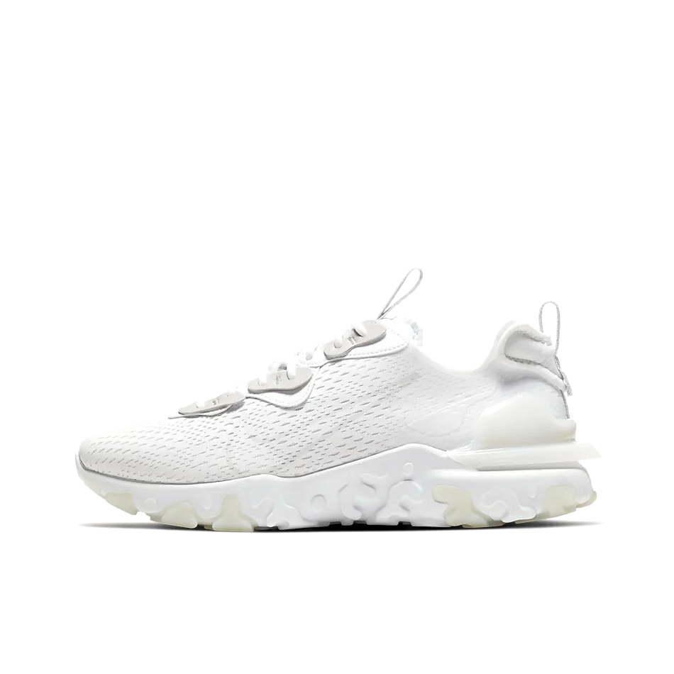 推荐商品：Nike React Vision 跑鞋 耐磨缓震休闲轻便透气机能解构运动织物合成革泡棉包裹性 White 纯白