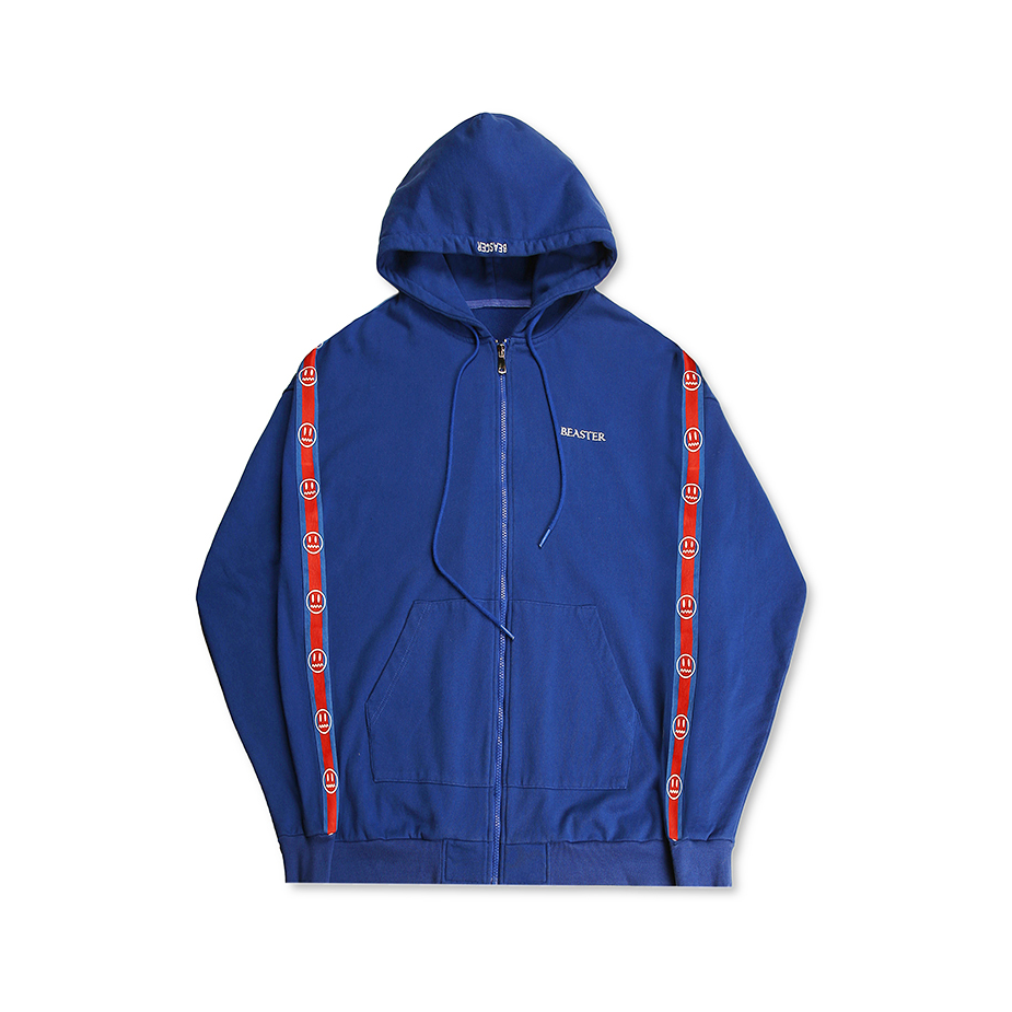 BEASTER 2023AW 复古ins小恶魔鬼脸连帽串标开衫外套卫衣 男女同款 AW18YW01