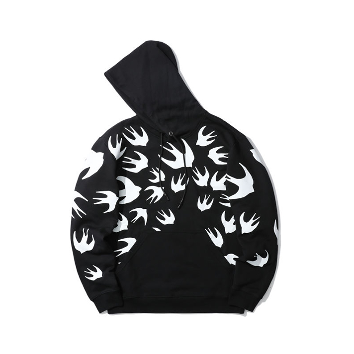 Alexander McQueen 燕子图案连帽卫衣 男女同款 545412 RLT72