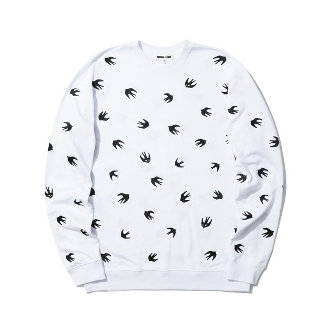Alexander McQueen Swallow 装饰圆领卫衣