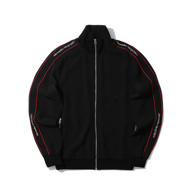 Alexander McQueen Logo 边饰拉链开胸卫衣 595647-QOR39