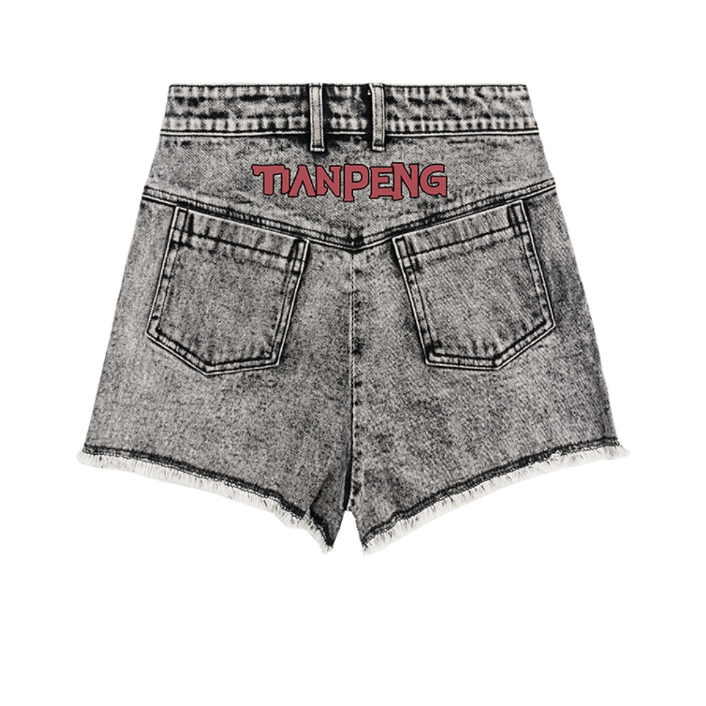Wookong 水洗刺绣牛仔短裤 W/K-N001