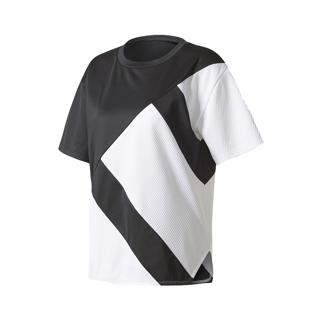 adidas originals 黑白拼色短袖T恤 男女同款 BP5106