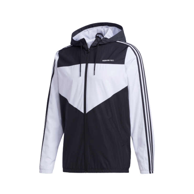 adidas neo M CS CB 3S WB 侧条纹运动外套夹克 FU1058