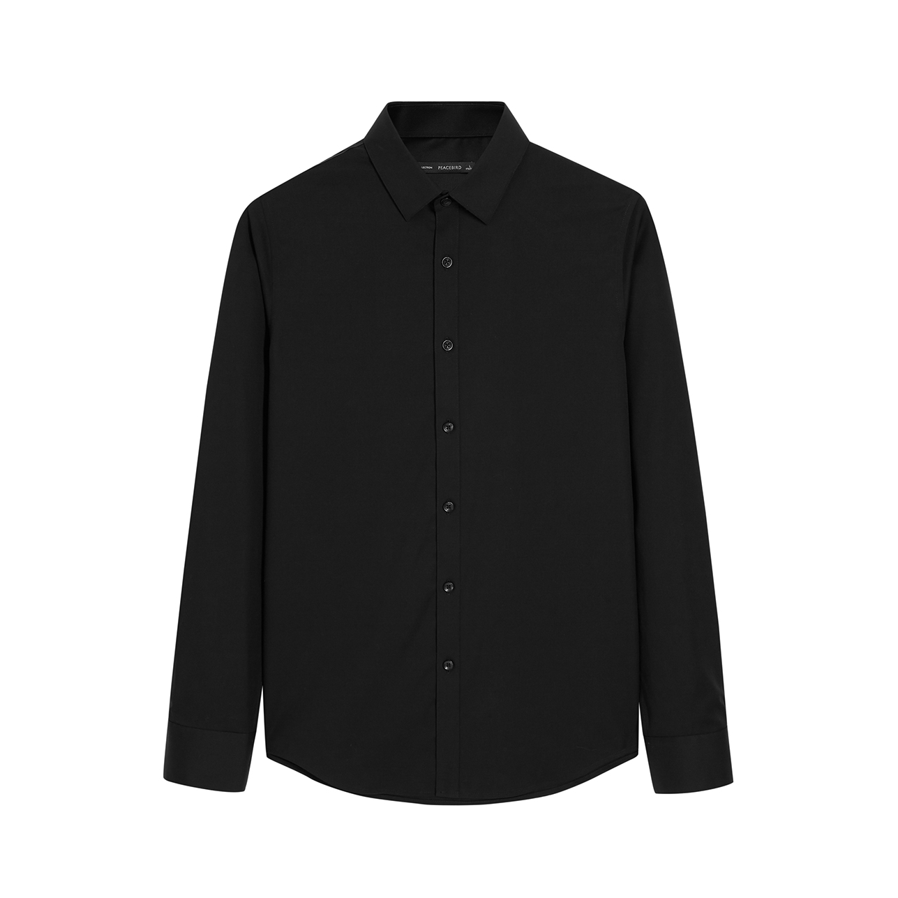 PEACEBIRD 新疆长绒棉修身纯棉易打理休闲免烫透气长袖衬衫 男女同款 BWCA94108