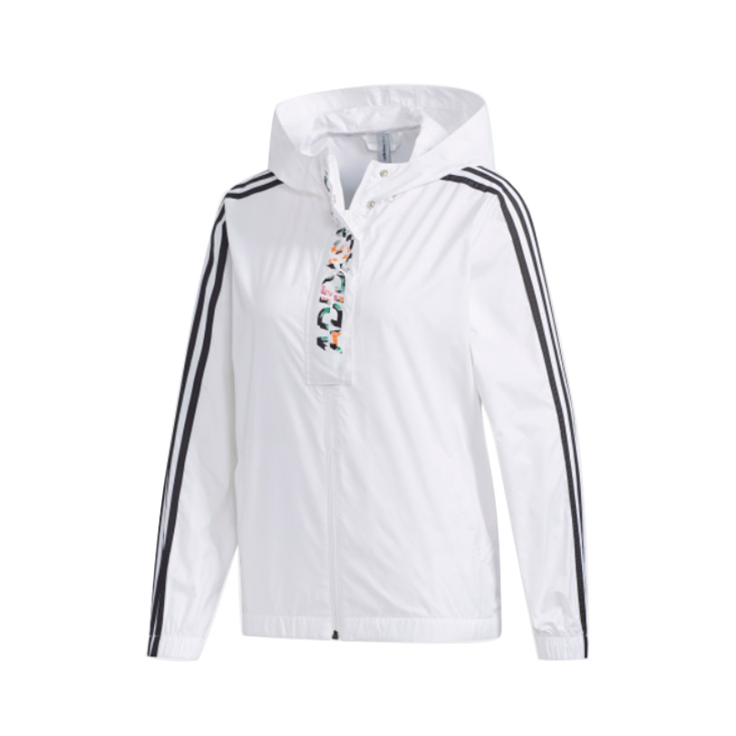 adidas neo 字母花卉Logo拉链连帽夹克 男女同款 FP7321