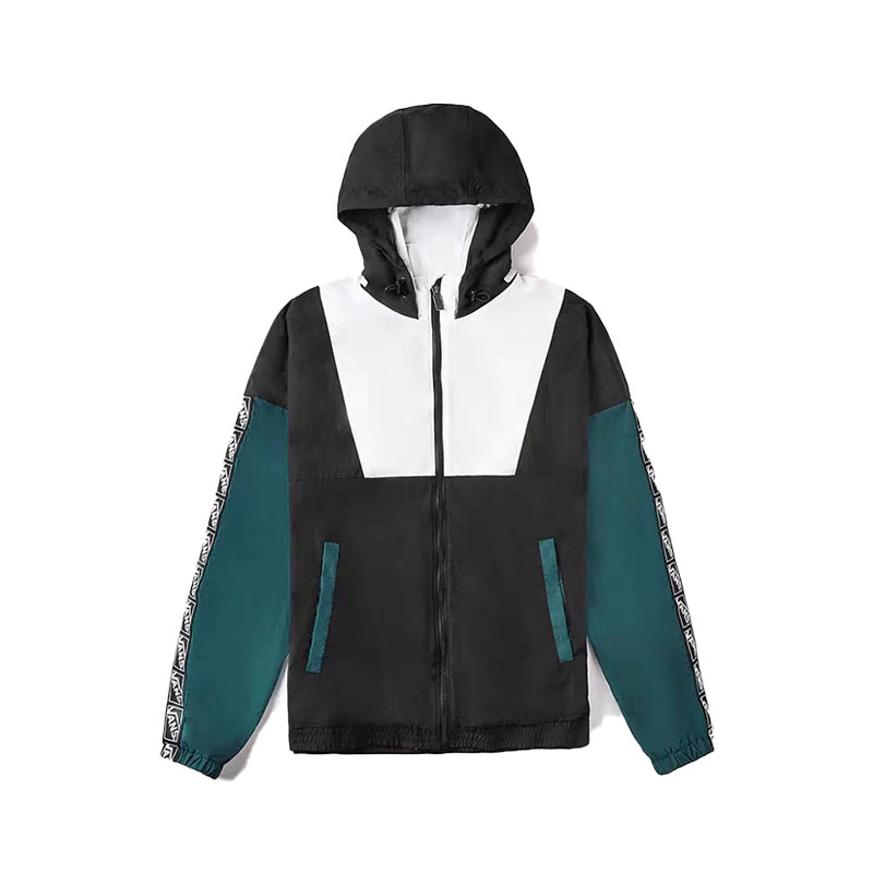 Vans 复古拼色串标连帽防风夹克 VN0A4MLABLK