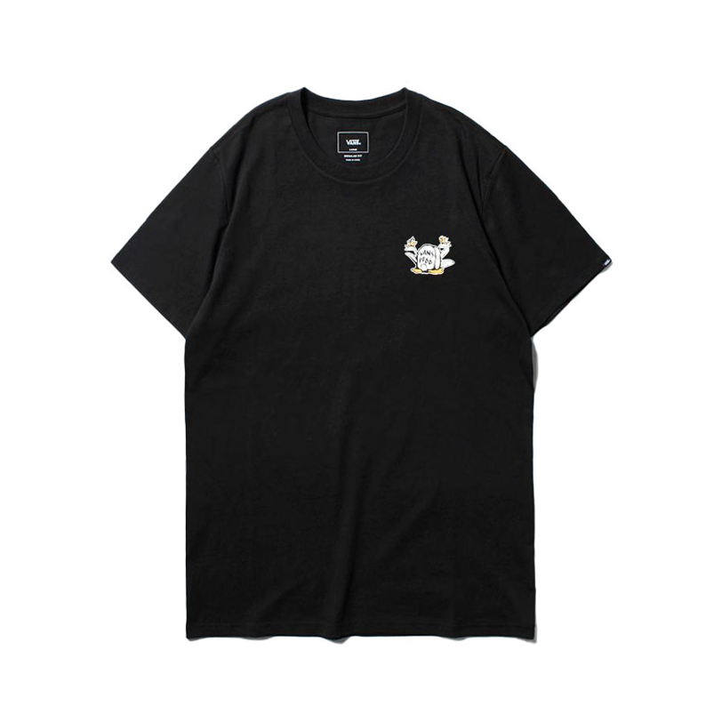 Vans 休闲骷髅卡通印花圆领短袖T恤 男女同款 VN0A4P59WHT