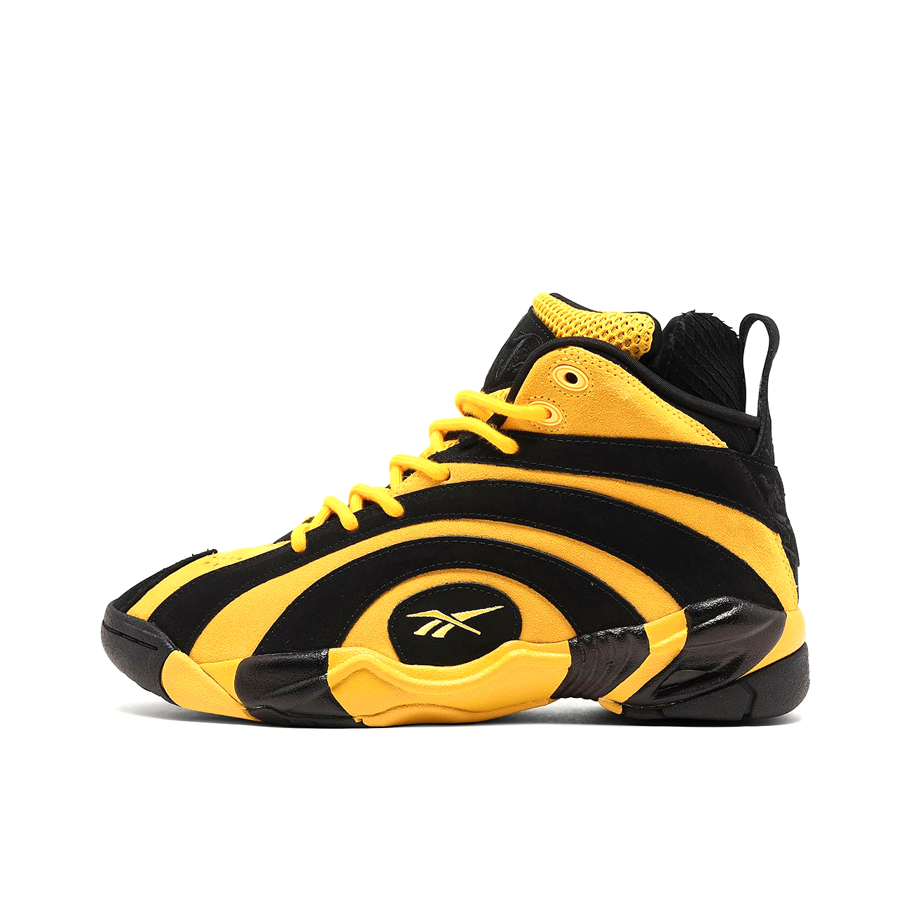 推荐商品：Reebok/锐步 Shaqnosis 复古防滑 减震 合成革 潮流 舒适 篮球鞋 Shaq Fu Minions联名/金黄/黑