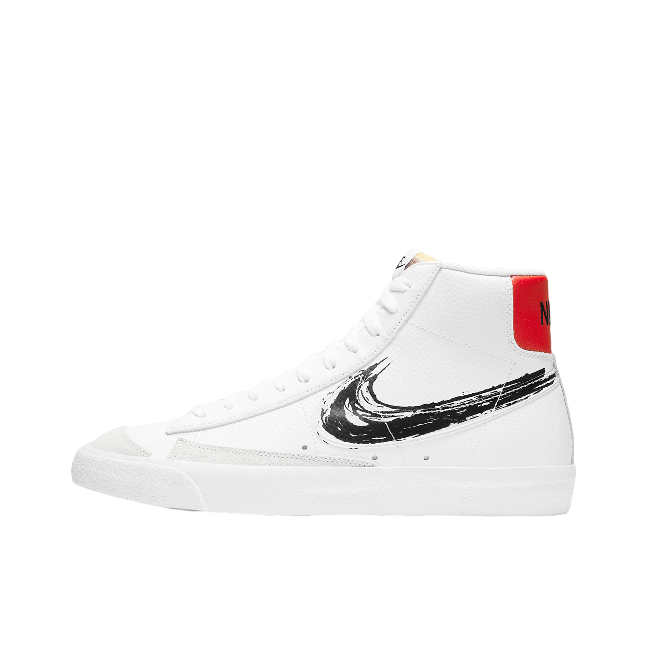 推荐商品：Nike Blazer 板鞋 经典复古防滑舒适百搭 Brushstroke 白色/猩红/黑色