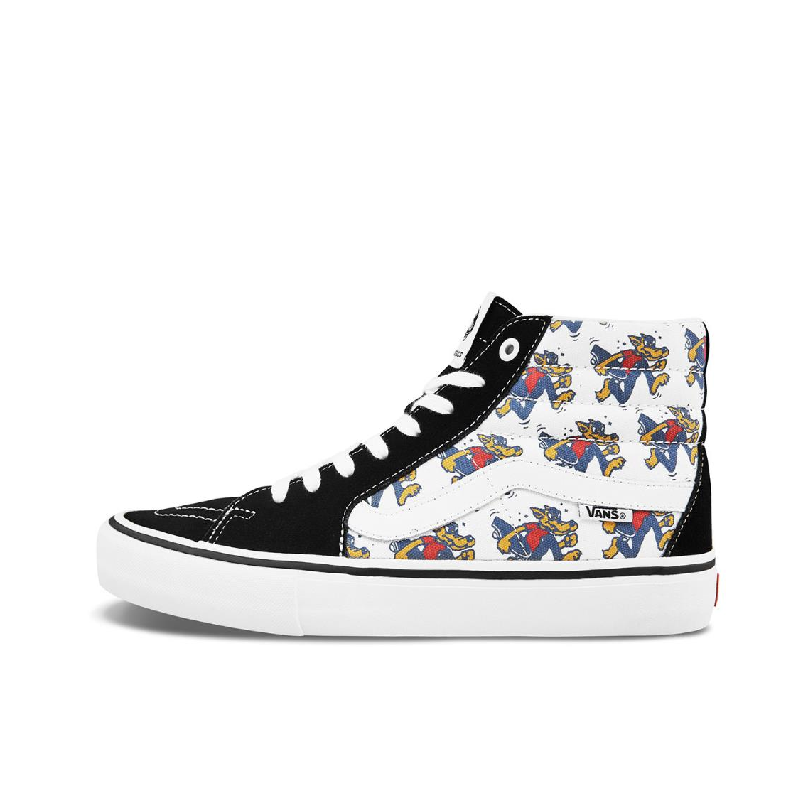 推荐商品：Vans/范斯 SK8-Hi 板鞋 潮流经典拼接复古街头厚底 Pro/冲浪印花/黑色