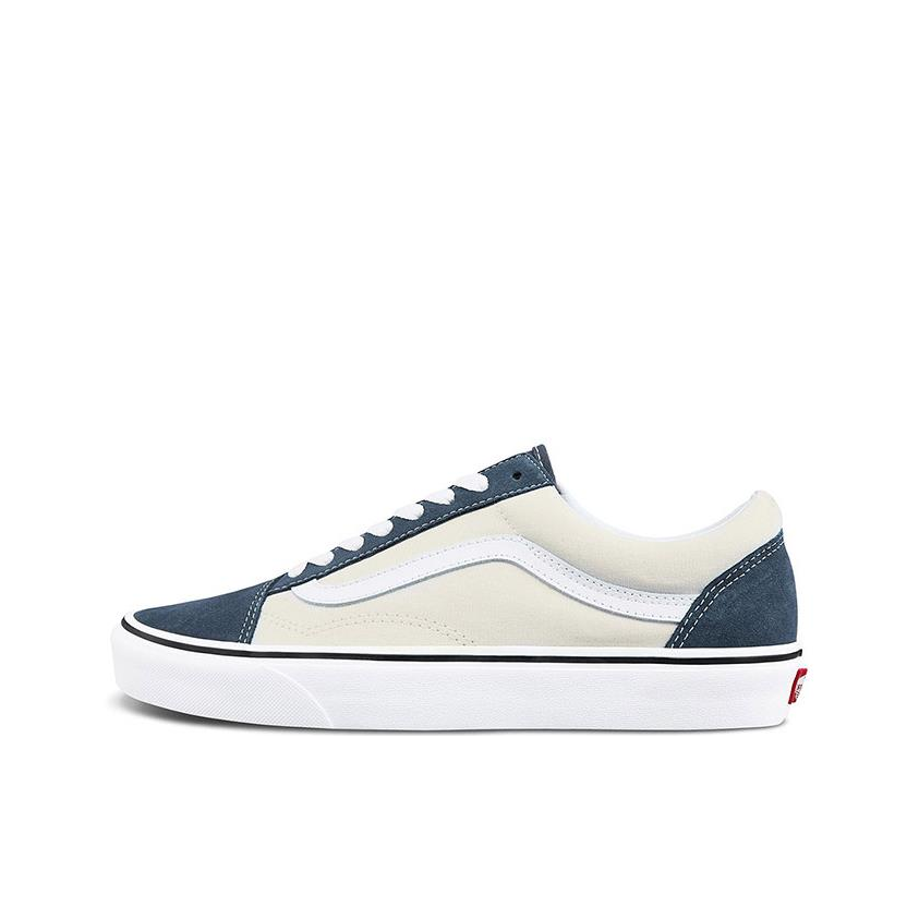 推荐商品：Vans/范斯 Old Skool 滑板鞋 板鞋 轻便防滑复古舒适经典 白色/深蓝