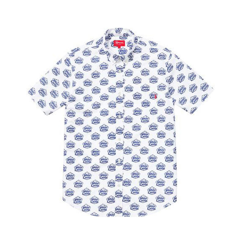 Supreme SS15 White Castle Oxford Shirt 满印花衬衫