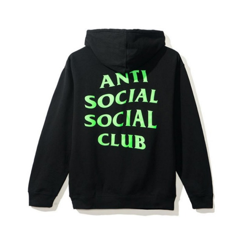Anti Social Social Club 经典LOGO拉链连帽套头卫衣 男女同款