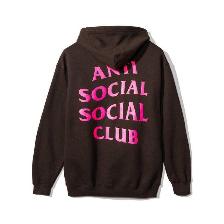 Anti Social Social Club 经典LOGO拉链连帽套头卫衣 男女同款